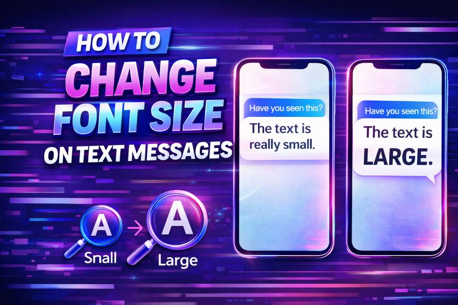 how to change font size on text messages
